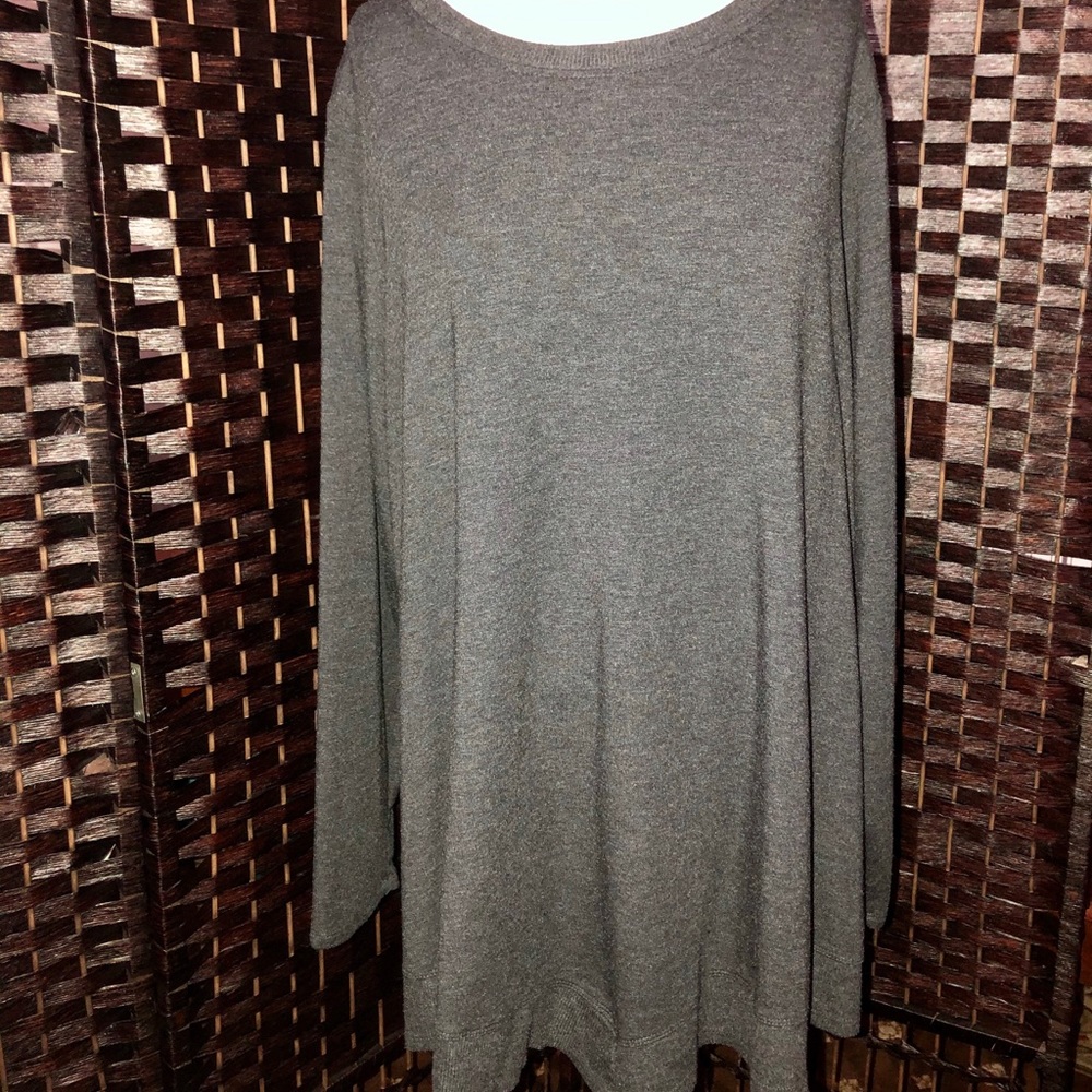 Gray knit top 1x